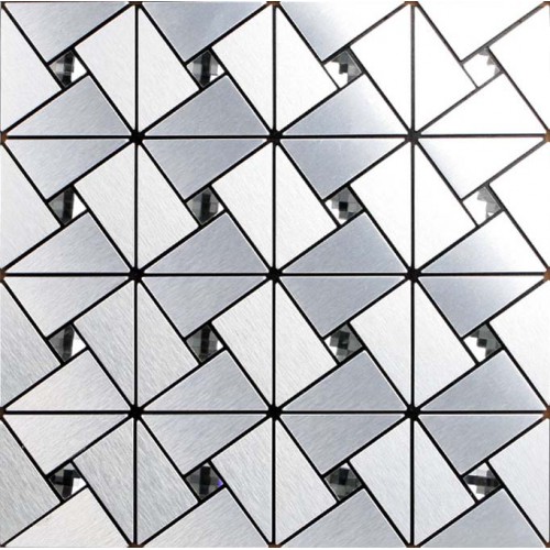 Feuilles de tuile argent alucobond peler et collent des carreaux design salle de bain métal verre diamant mosaïque ACP cuisine dosseret décoration murale MAT6127