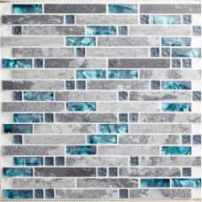 Tuile de marbre gris cuisine dosseret idées salle de bains carrelage plancher SGT008 de carreaux de mur de mosaïque en pierre de verre bleu