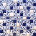 Porcelaine bleue et blanche carreaux cuisine dosserets carrés mosaïque en céramique émaillée tuiles BWT33