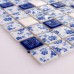 Porcelaine bleue et blanche carreaux cuisine dosserets carrés mosaïque en céramique émaillée tuiles BWT33