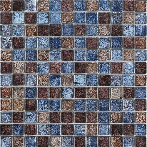 La mosaïque en verre glacé tuile dosseret idées salle de bains feuilles brun et bleu cristal verre mur carreaux cuisine bon marché dosserets CGT133