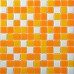 Carreaux de mosaïque de verre blanc et Orange mixte verre cristal carrelage cuisine mur dosseret tuile Stickers salle de bain parquets mosaïques B41