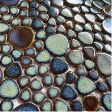 Porcelaine vert galet carrelage en forme de coeur mosaïque émaillés Carreaux cuisine dosseret piscine carrelage PPT619A