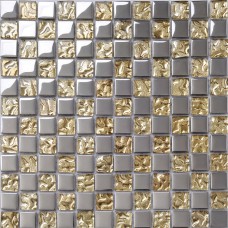 Verre cristal feuilles revêtement métallique carreaux verre mosaïque carreaux Backsplash de cuisine mur de carreaux borde la salle de bain Design DT51