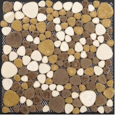 Porcelain pebble tile with cream and coffee color and heart shaped patterns glazed ceramic mosaic sheet kitchen wall backsplash PPT008 Porcelain pebble tile with cream and coffee color and heart shaped patterns glazed ceramic mosaic sheet kitchen wall backsplash PPT008